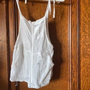 white abercrombie and fitch cotton overall shorts